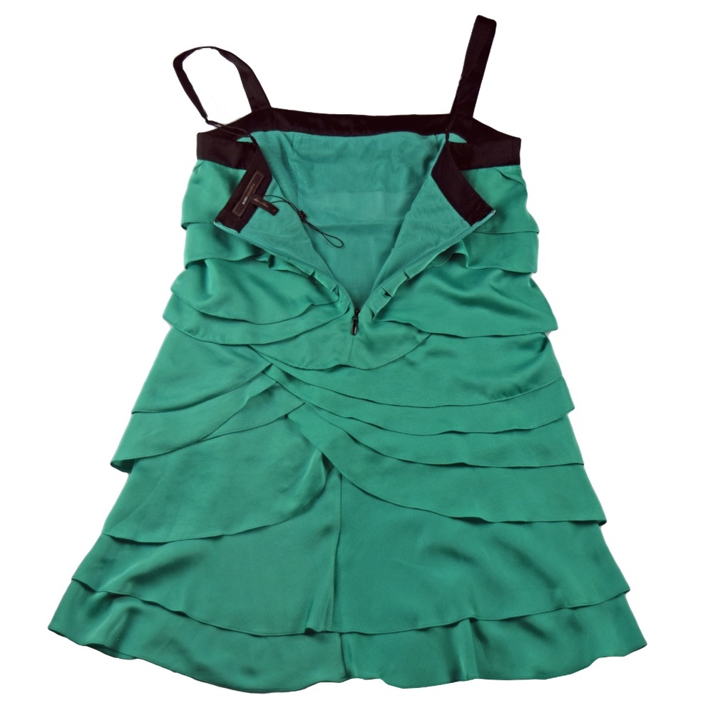 BCBGMaxAzria Womens Layered Ruffle Dress Green - Picture 6 of 8